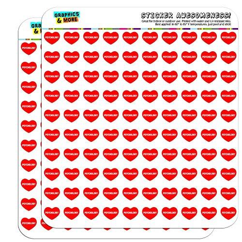 I Love Heart Psychology - Scrapbooking Stickers - 200 1/2 (0.5) Clear  Stickers - Psych Outlet