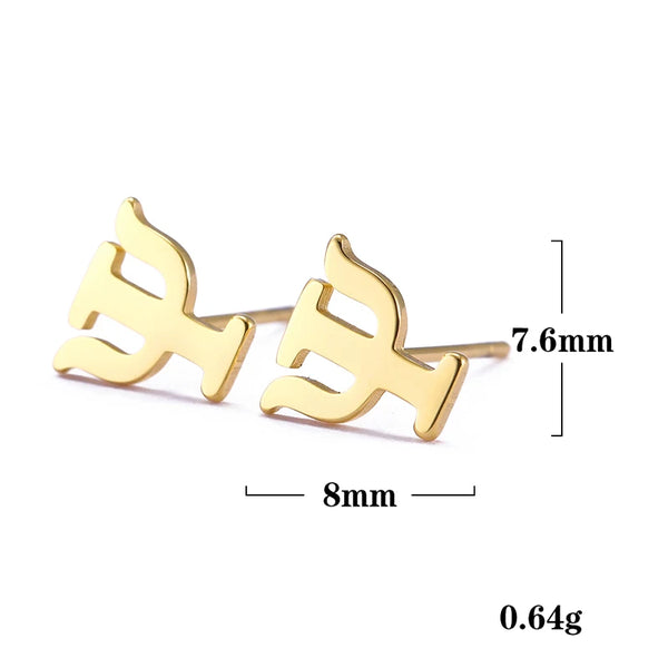 Gold or Silver Psychology Symbol Pendant Necklace, Earrings & Bracelet