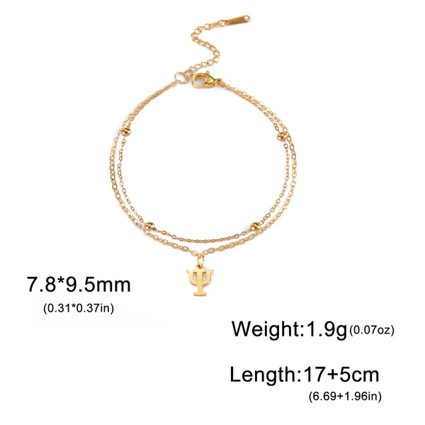 Gold or Silver Psychology Symbol Pendant Necklace, Earrings & Bracelet