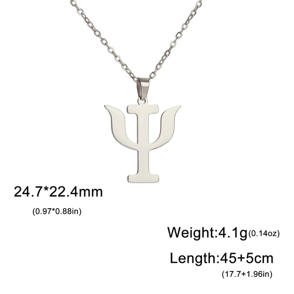 Gold or Silver Psychology Symbol Pendant Necklace, Earrings & Bracelet