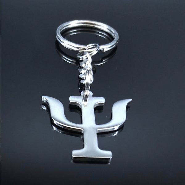 Psi Symbol Stainless Steel Keyring - Psych Outlet