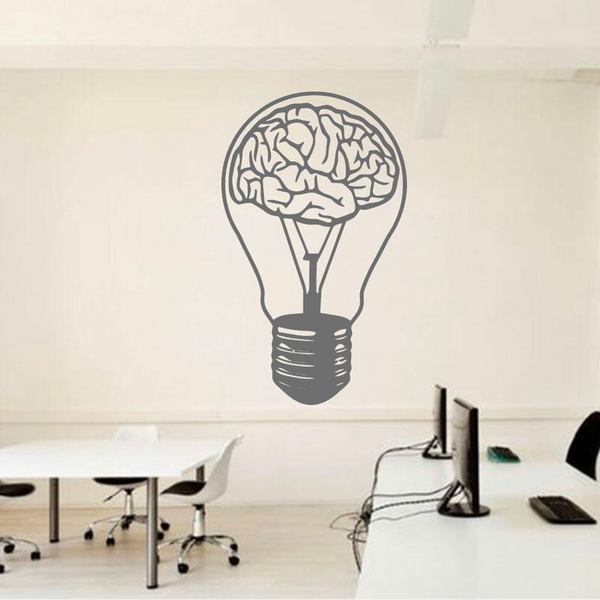 Vinyl Brain Bulb Wall Decal - Psych Outlet