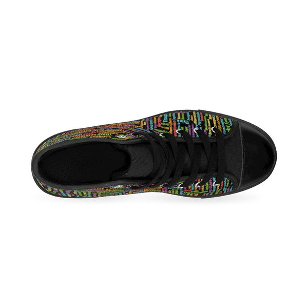 Women's Wordcloud High-top Canvas Sneakers - Psych Outlet