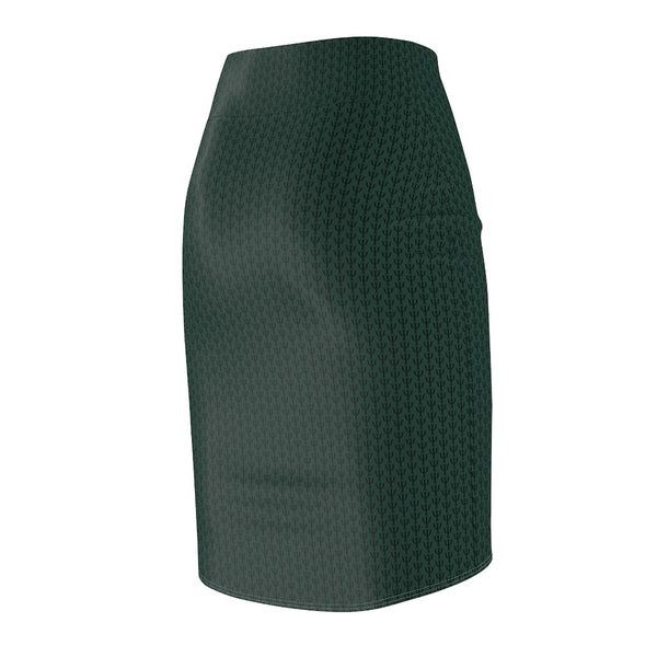 Psi Print Women's Pencil Skirt - Green - Psych Outlet