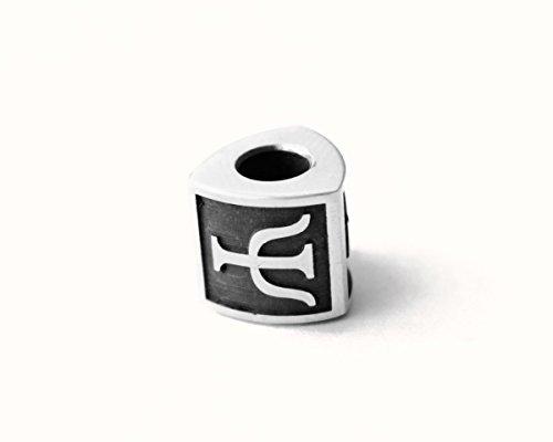 Sterling Silver Psi Symbol Psychology Charm Bead - Psych Outlet