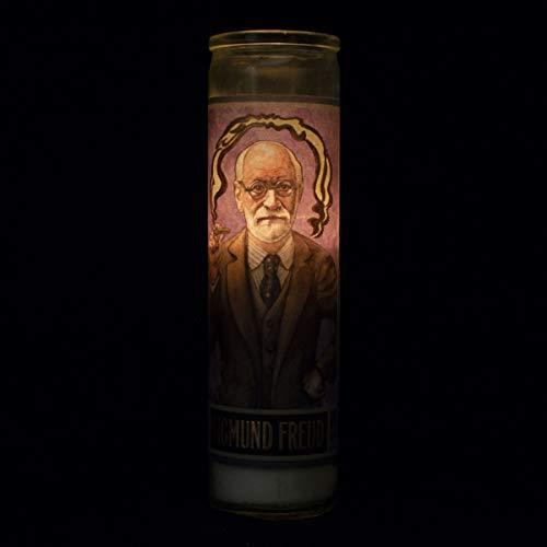 Sigmund Freud Secular Saint Candle - 8.5 Inch Glass Prayer Votive - Made in the USA - Psych Outlet