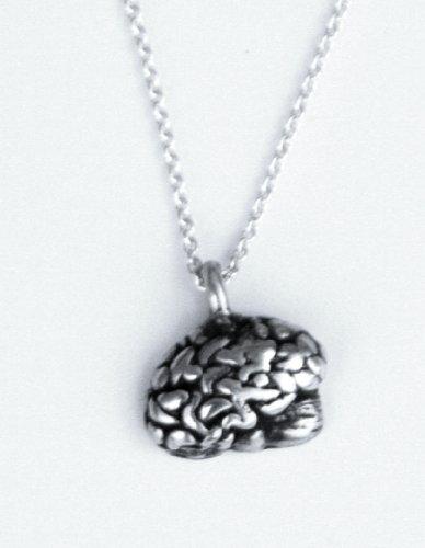 Sterling Silver Lateral View Brain Necklace & Pendant - Psych Outlet