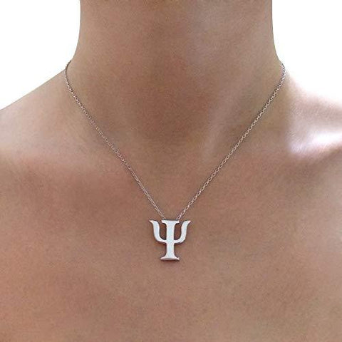 Sterling Silver Psi Greek Letter Necklace - Psych Outlet