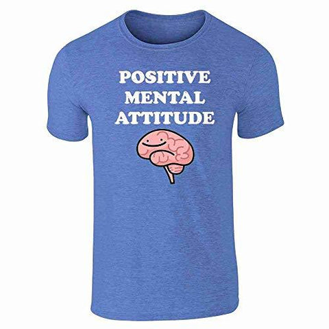 Men’s Positive Mental Attitude / Happy Brain T-Shirt - Heather Royal Blue - Size XL - Psych Outlet