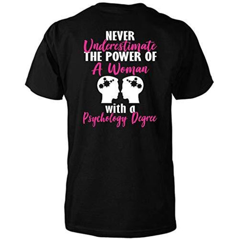 Women’s Power Of A Psychology Degree T-Shirt - (Black - XL) - Psych Outlet