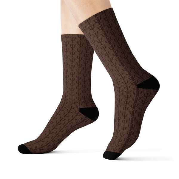 Psi Print Business Socks - Brown - Psych Outlet
