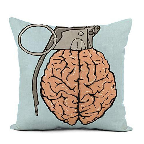 Brain Bomb - Pillow Cover - 16x16 Inch - Psych Outlet