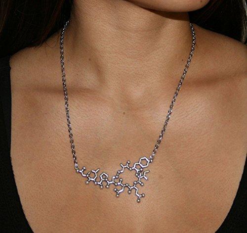 Silver Oxytocin Molecule Necklace - Psych Outlet
