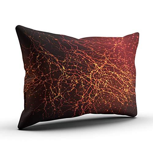 Red/Yellow Neuron Pillow Cover Queen - 20x30 Inch - Psych Outlet