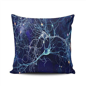Colorful Neuron Pillow Cover - 20x20 Inches - Double Sided Print - Psych Outlet