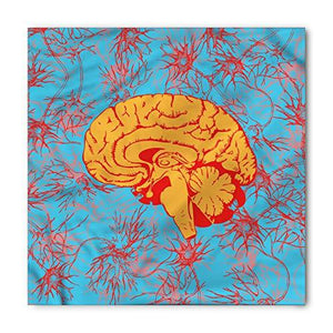 Orange & Red Brain & Neuron Bandana - Psych Outlet