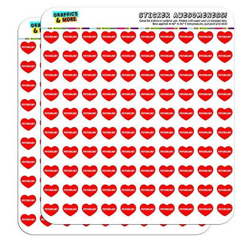 I Love Heart Psychology - Scrapbooking Stickers - 200 1/2" (0.5") Clear Stickers - Psych Outlet