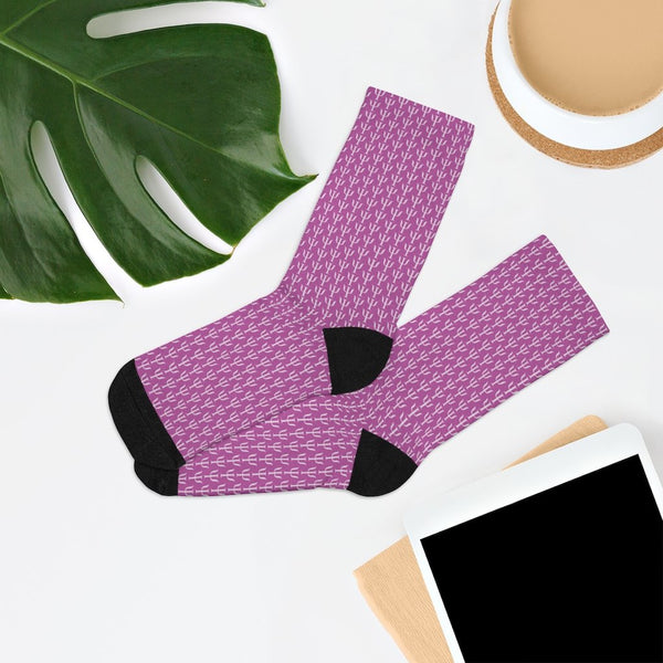 Psi Print Single Seam Socks - Warm Pink - Psych Outlet