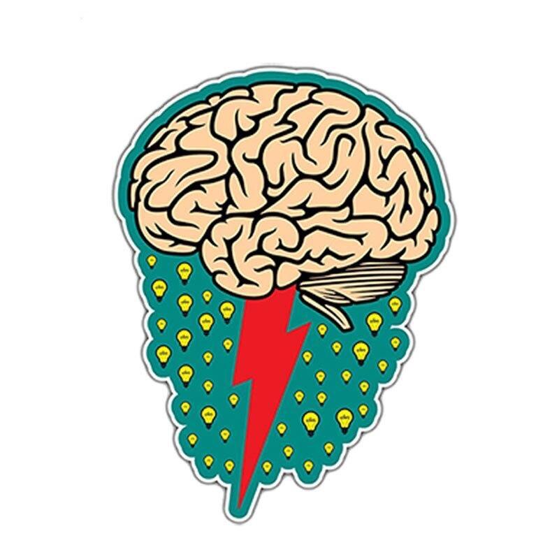 Brain Exploding Bumper Sticker Brainstorm Bumper Sticker - Vinyl Decal - 13cm x 10cm - Psych Outlet