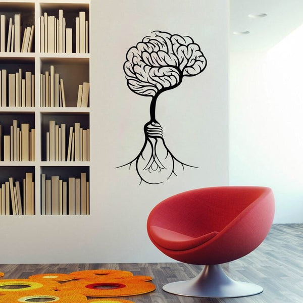 Vinyl Brain Tree From Bulb Wall Sticker - Psych Outlet