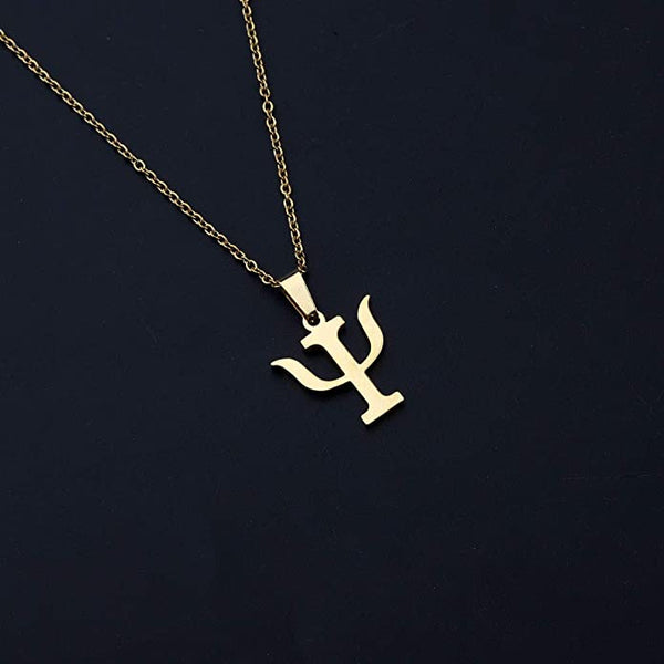 Psi Psychology Symbol Necklace & Pendant - Gold or Silver - Psych Outlet