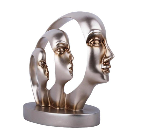Generations - Half Face Resin Sculpture - Gold / Rose Gold / Bronzed Silver