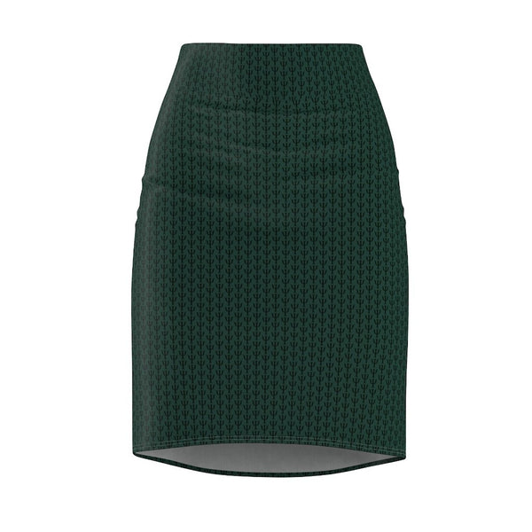 Psi Print Women's Pencil Skirt - Green - Psych Outlet