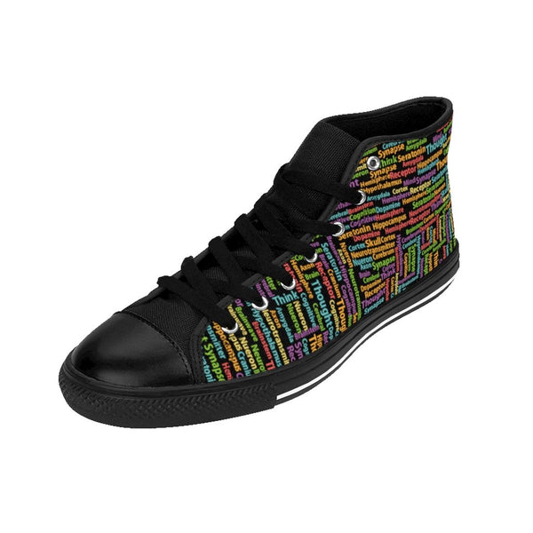 Men's Wordcloud High-top Canvas Sneakers - Psych Outlet