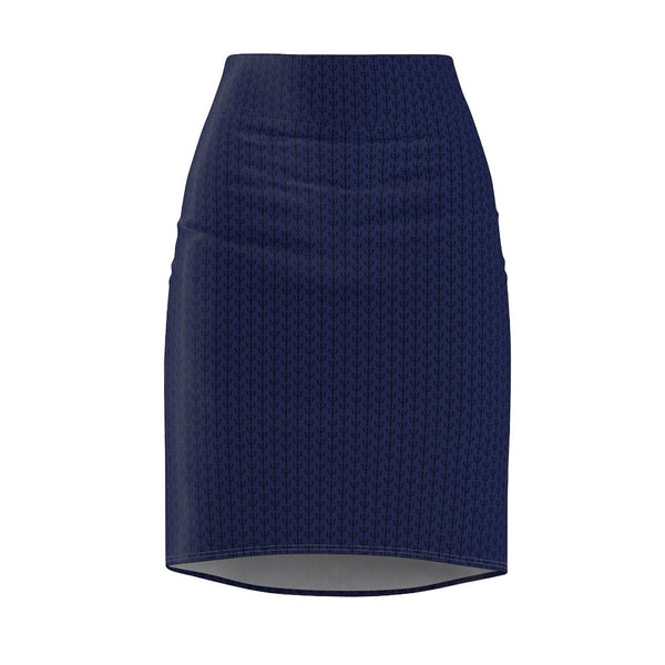 Psi Print Women's Pencil Skirt - Blue - Psych Outlet