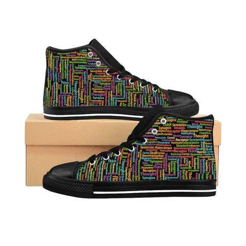 Men's Wordcloud High-top Canvas Sneakers - Psych Outlet