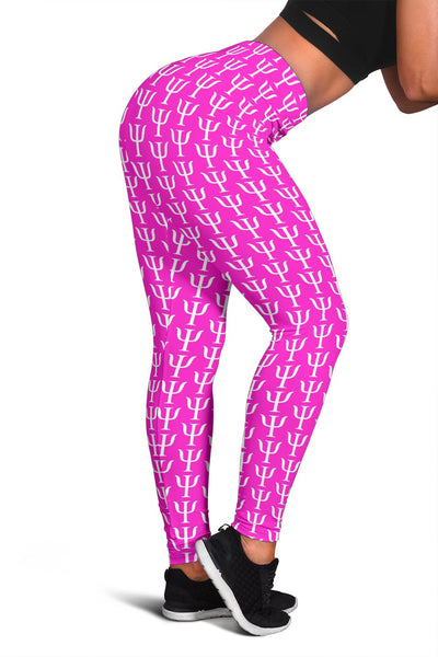 Psi Print Leggings - Hot Pink & White - Psych Outlet