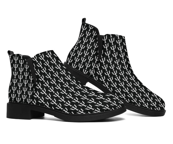 Women's Psi Print Fashion Boots - Black & White - Psych Outlet