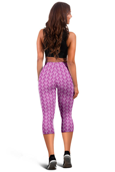 Psi Print 3/4 Leggings - Warm Pink - Psych Outlet