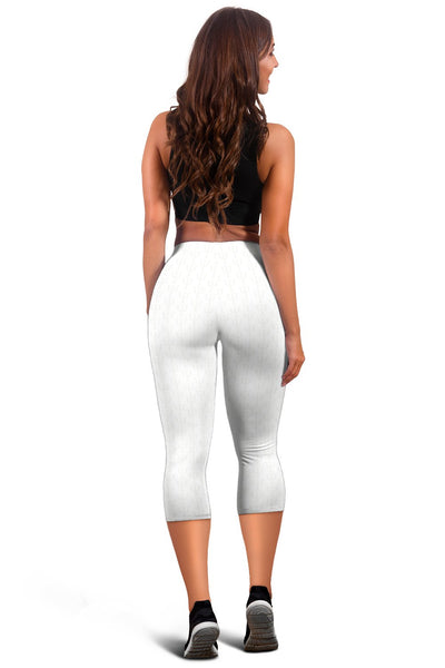 Psi Print 3/4 Leggings - White - Psych Outlet