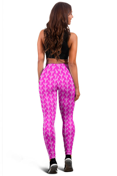Psi Print Leggings - Hot Pink & White - Psych Outlet