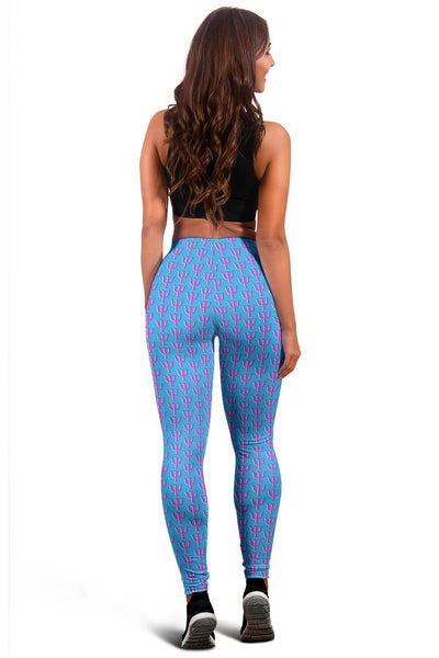 Psi Print Leggings - Baby Blue/Pink - Psych Outlet