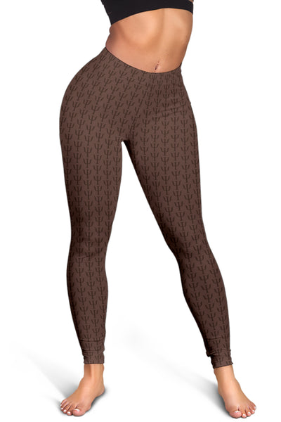 Psi Print Leggings - Brown Tiny Print - Psych Outlet