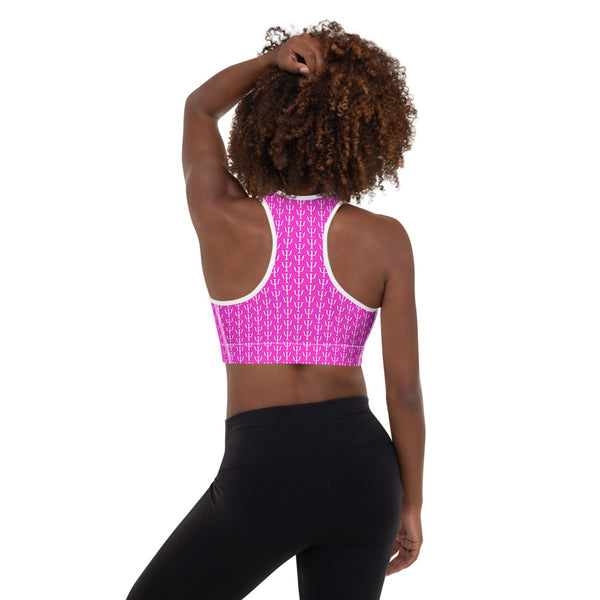 Psi Print Padded Sports Bra - Hot Pink - Psych Outlet