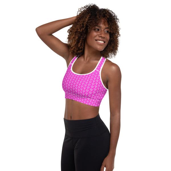 Psi Print Padded Sports Bra - Hot Pink - Psych Outlet