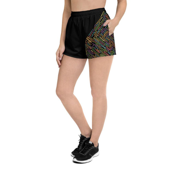 Women's Wordcloud Athletic Short Shorts - Psych Outlet