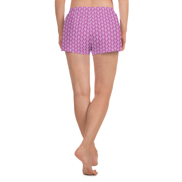Women's Psi Print Athletic Shorts - Warm Pink - Psych Outlet