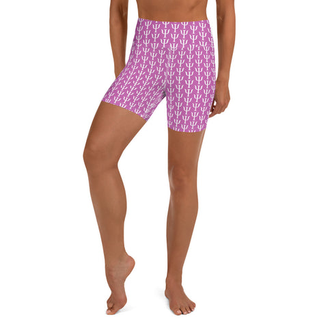 Psi Print Yoga Shorts - Warm Pink - Psych Outlet