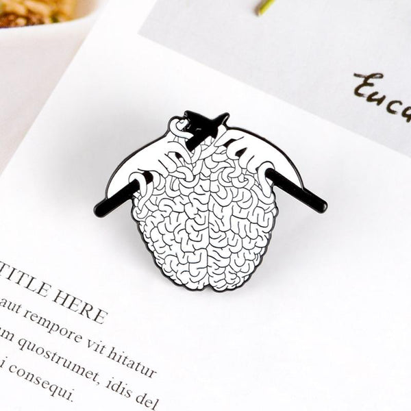 Knit Sweater Brain Pin - Psych Outlet