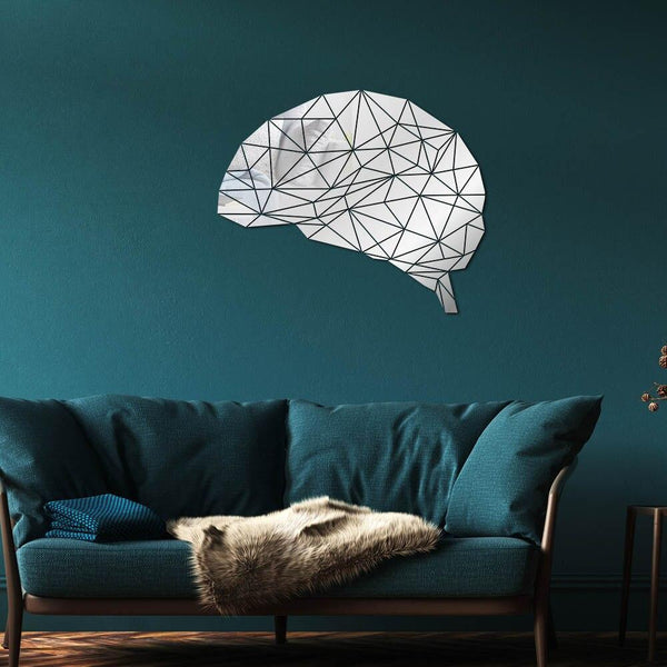 Modern Brain - Acrylic Mirror Wall Stickers - Gold/Silver/Black - Psych Outlet