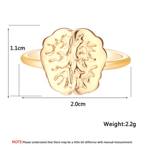 Gold or Silver Plated Brain Ring - Psych Outlet