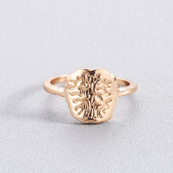 Gold or Silver Plated Brain Ring - Psych Outlet