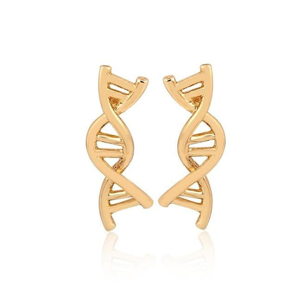 Double Helix DNA Earrings - Gold/Rose Gold/Silver - Psych Outlet