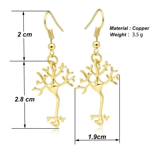 Silver / Gold Neuron Drop Earrings - Psych Outlet