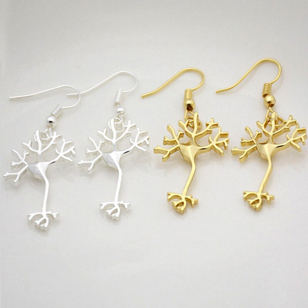 Silver / Gold Neuron Drop Earrings - Psych Outlet
