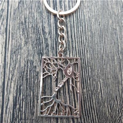 Neuron in Rectangle Keyring - Gold / Rose Gold / Silver / Black - Psych Outlet
